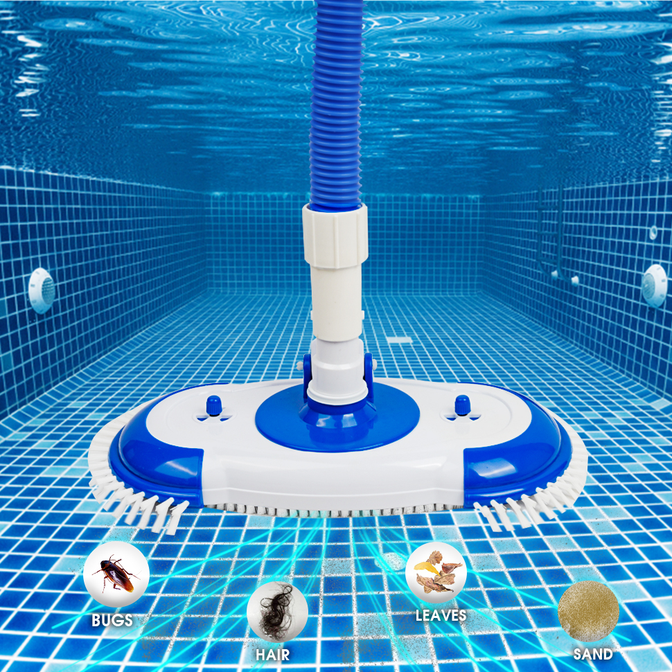 BN PVC Rotative Vacuum Cleaner Head for Swimming Pool Includes Side Brush and Spring Handle