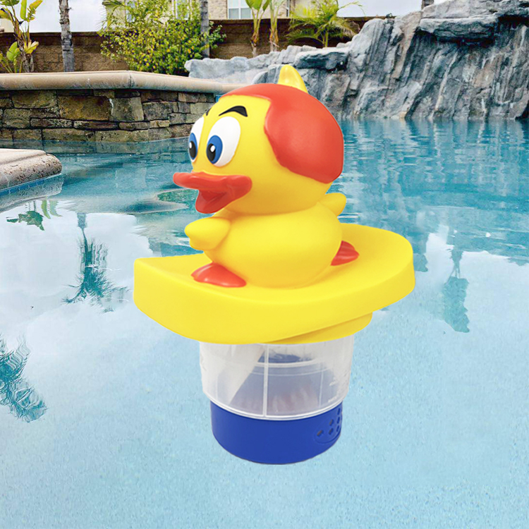 Customizable Surfing Duck Swimming Pool Chemical Floating Dispenser Animal Chlorine Dispenser