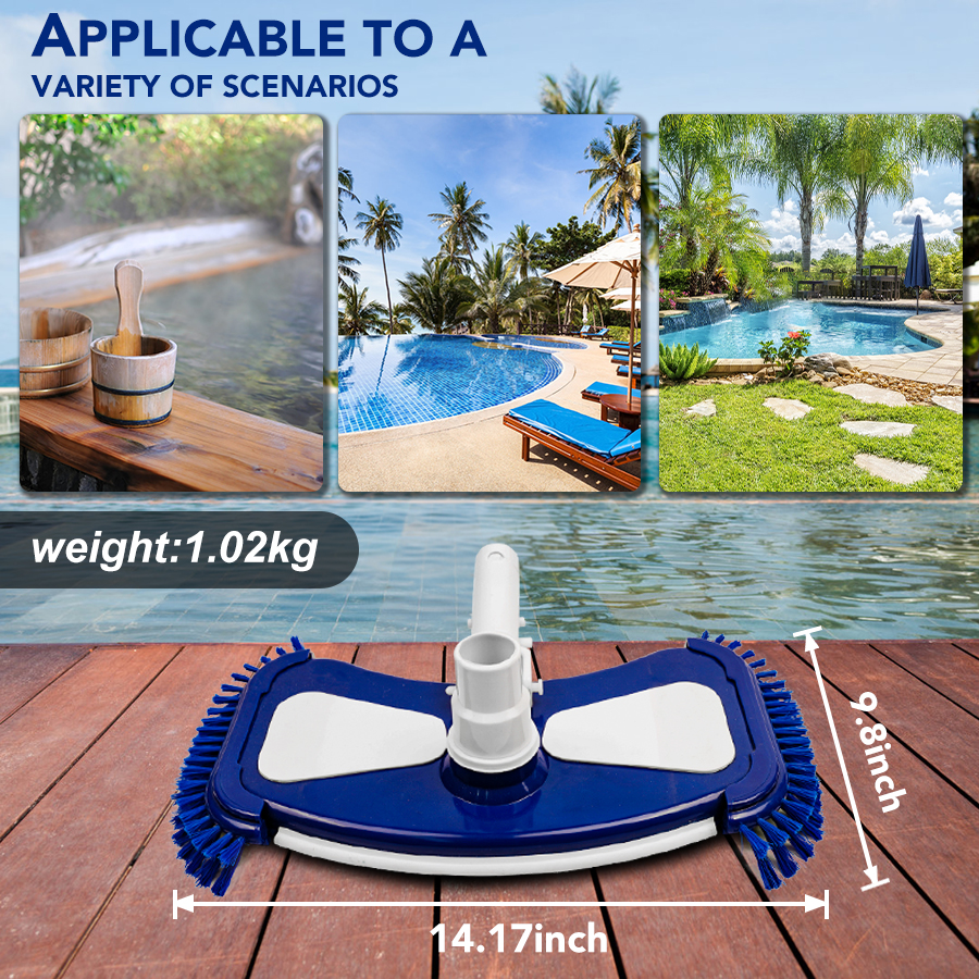 Customized Pool Suction Vacuum Head Brush Cleaner Pool Vacuum Duel Head Cleaning Tools and Accessories Swimming Pool