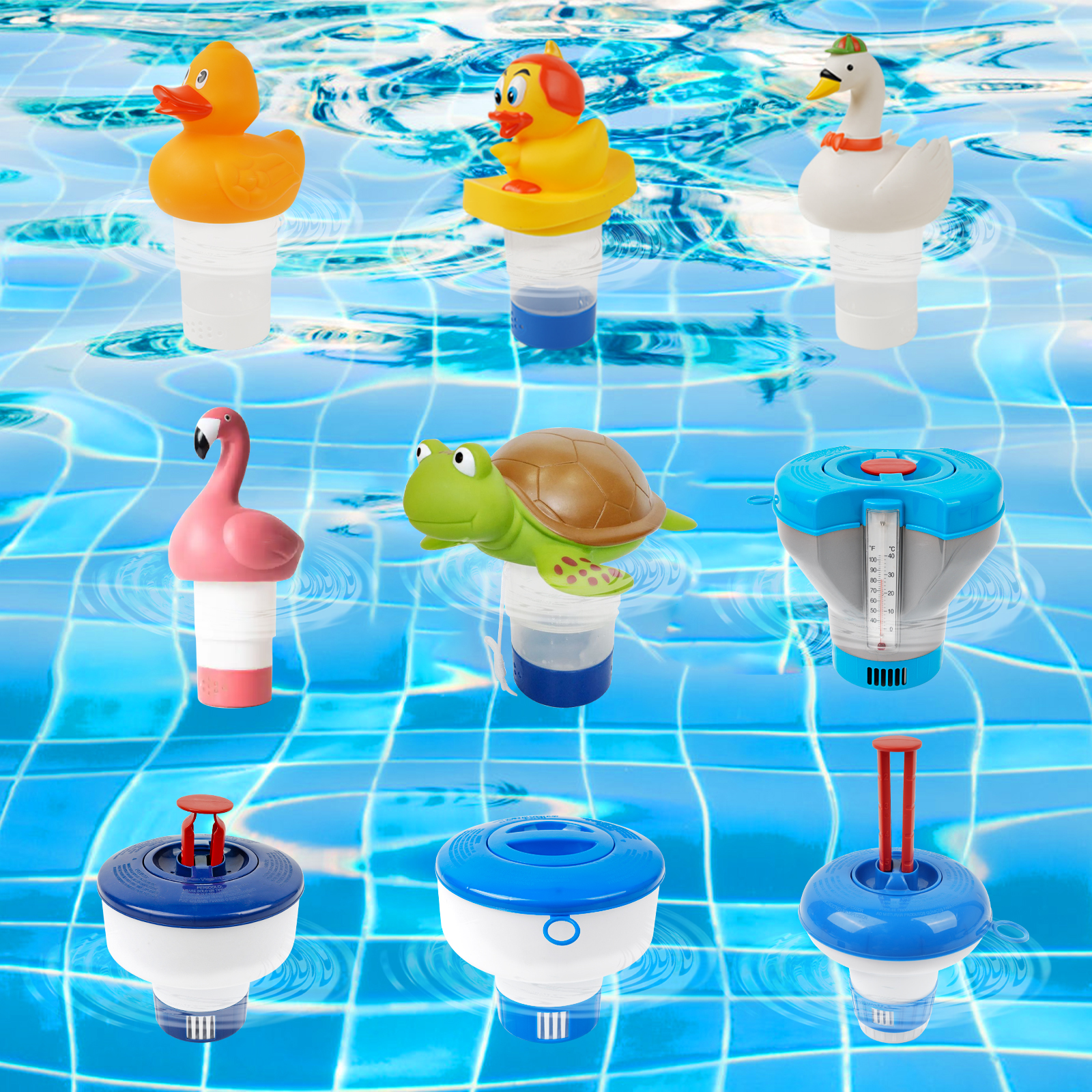 Pool Liquid Chlorine Floater Dispenser Floating Chemical Tablet Chlorine Floating Dispenser for 3 Inch Tablets